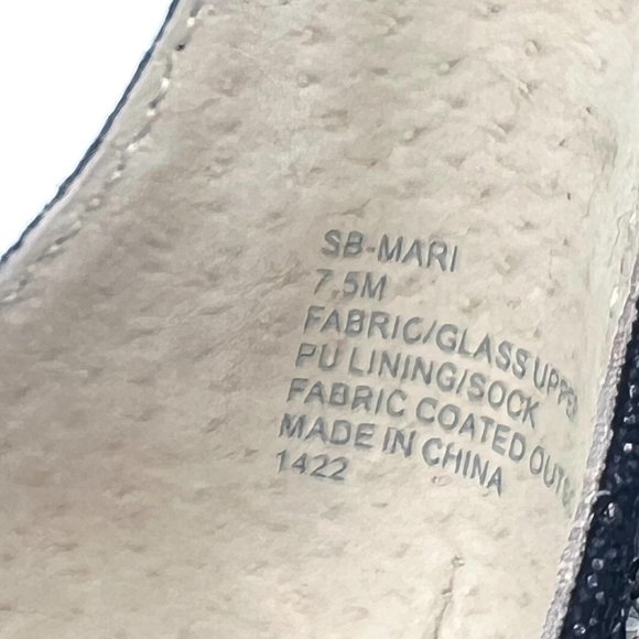 Betsey Johnson Size 7.5 Mari Black Jeweled‎ Block Heel Dress Sandals Shoes - Picture 12 of 13